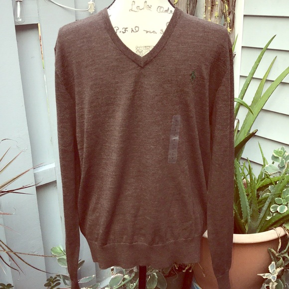 Polo Ralph Lauren Other - Ralph Lauren Polo brown v-neck merino sweater L
